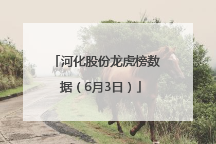 河化股份龙虎榜数据（6月3日）
