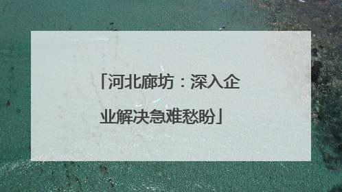 河北廊坊：深入企业解决急难愁盼