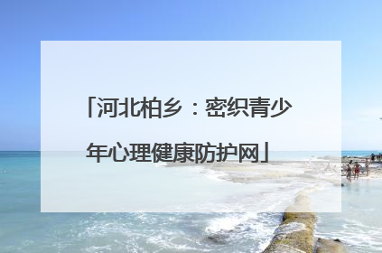 河北柏乡：密织青少年心理健康防护网