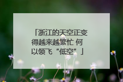 浙江的天空正变得越来越繁忙 何以领飞“低空”