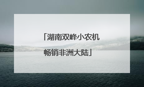 湖南双峰小农机畅销非洲大陆