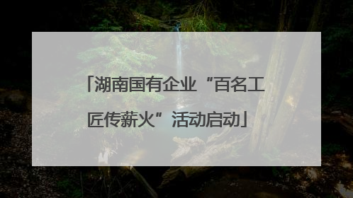 湖南国有企业“百名工匠传薪火”活动启动