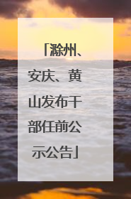 滁州、安庆、黄山发布干部任前公示公告
