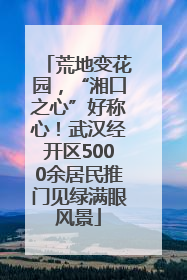 荒地变花园，“湘口之心”好称心！武汉经开区5000余居民推门见绿满眼风景