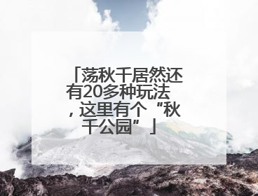 荡秋千居然还有20多种玩法，这里有个“秋千公园”