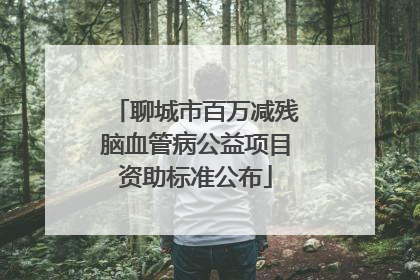聊城市百万减残脑血管病公益项目资助标准公布