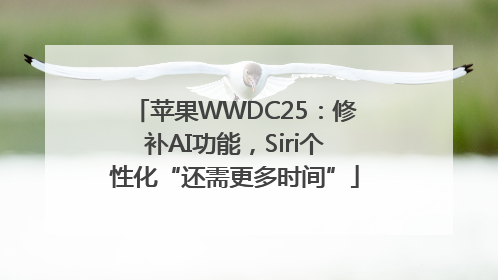 苹果WWDC25：修补AI功能，Siri个性化“还需更多时间”