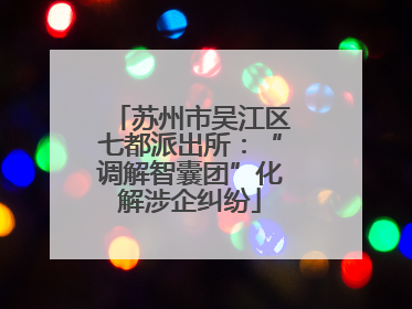 苏州市吴江区七都派出所：“调解智囊团”化解涉企纠纷