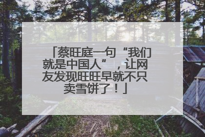 蔡旺庭一句“我们就是中国人”，让网友发现旺旺早就不只卖雪饼了！