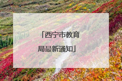 西宁市教育局最新通知