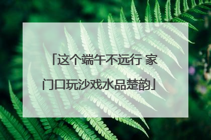 这个端午不远行 家门口玩沙戏水品楚韵