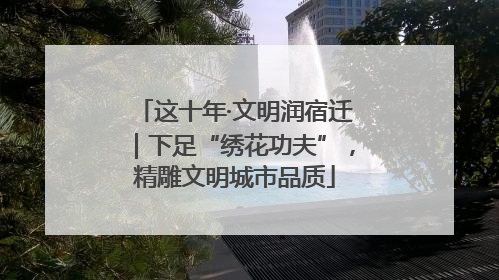 这十年·文明润宿迁｜下足“绣花功夫”，精雕文明城市品质