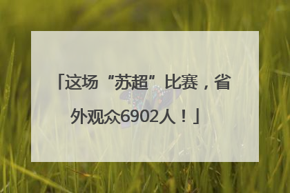 这场“苏超”比赛，省外观众6902人！