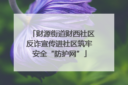 财源街道财西社区反诈宣传进社区筑牢安全“防护网”