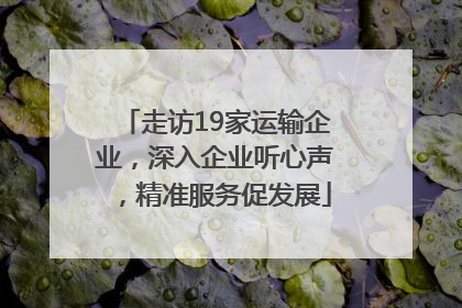 走访19家运输企业，深入企业听心声，精准服务促发展