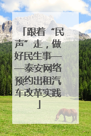 跟着“民声”走，做好民生事——泰安网络预约出租汽车改革实践