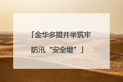 金华多措并举筑牢防汛“安全堤”