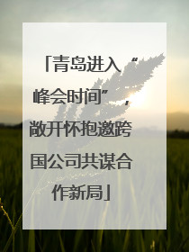 青岛进入“峰会时间”，敞开怀抱邀跨国公司共谋合作新局