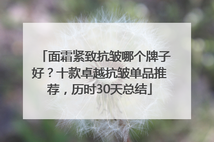 面霜紧致抗皱哪个牌子好？十款卓越抗皱单品推荐，历时30天总结