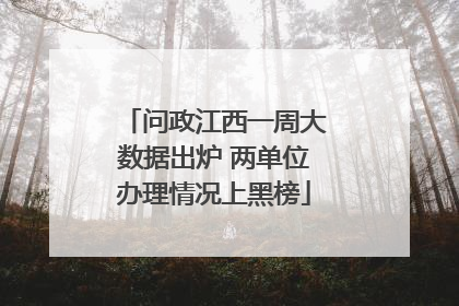 问政江西一周大数据出炉 两单位办理情况上黑榜