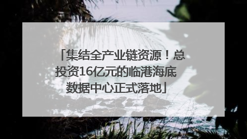 集结全产业链资源！总投资16亿元的临港海底数据中心正式落地