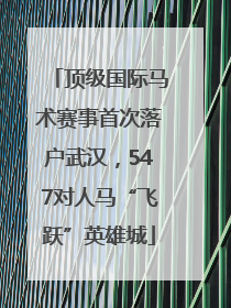 顶级国际马术赛事首次落户武汉，547对人马“飞跃”英雄城