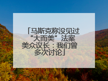 马斯克称没见过“大而美”法案 美众议长：我们曾多次讨论