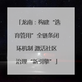 龙南：构建“选育管用”全链条闭环机制 激活社区治理“新引擎”