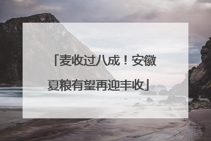 麦收过八成！安徽夏粮有望再迎丰收