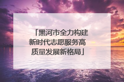 黑河市全力构建新时代志愿服务高质量发展新格局
