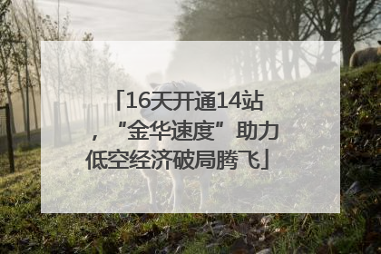 16天开通14站，“金华速度”助力低空经济破局腾飞