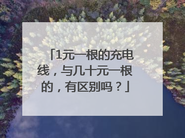 1元一根的充电线，与几十元一根的，有区别吗？