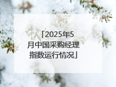 2025年5月中国采购经理指数运行情况
