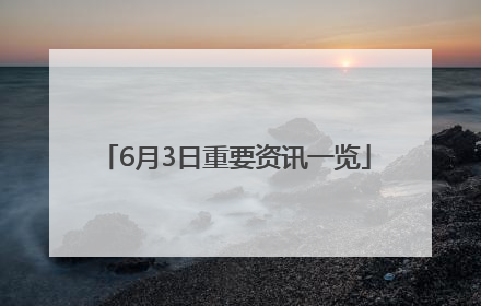 6月3日重要资讯一览