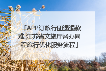 APP订旅行团遇退款难 江苏省文旅厅督办同程旅行优化服务流程